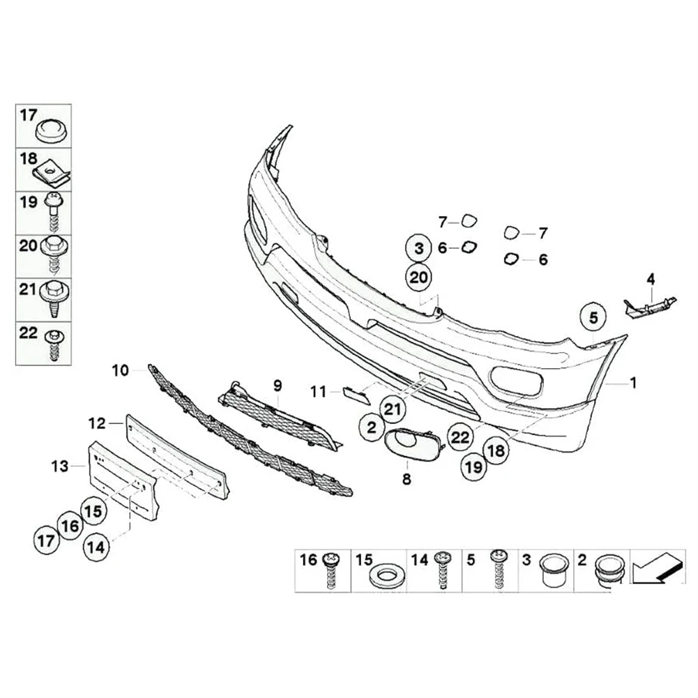 

1 пара, передний бампер для BMW X5 E53 2003- 2006 51117116667 51117116668