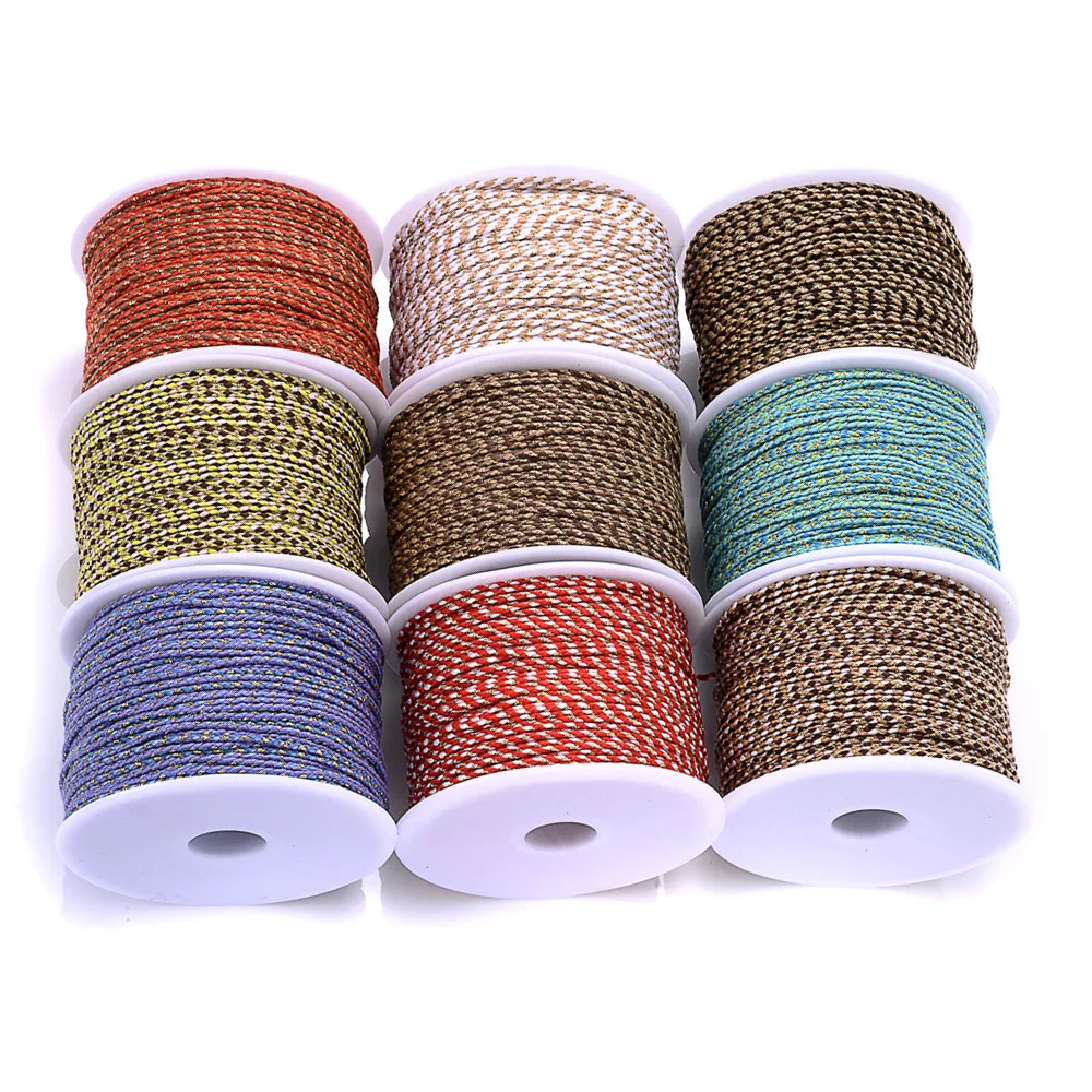 2mm 10M/Beutel Natürliches Baumwollseil Buntes Kordelband Viersträngiges Baumwollseil DIY Handwerk Boho-Dekoration Kunstfaser-Zubehör – Detail 3