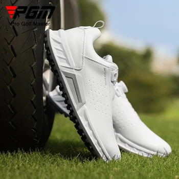 PGM Men Golf Shoes Summer Breathable Cushioned Rebound Knob Lace Sports Sneakers XZ436
