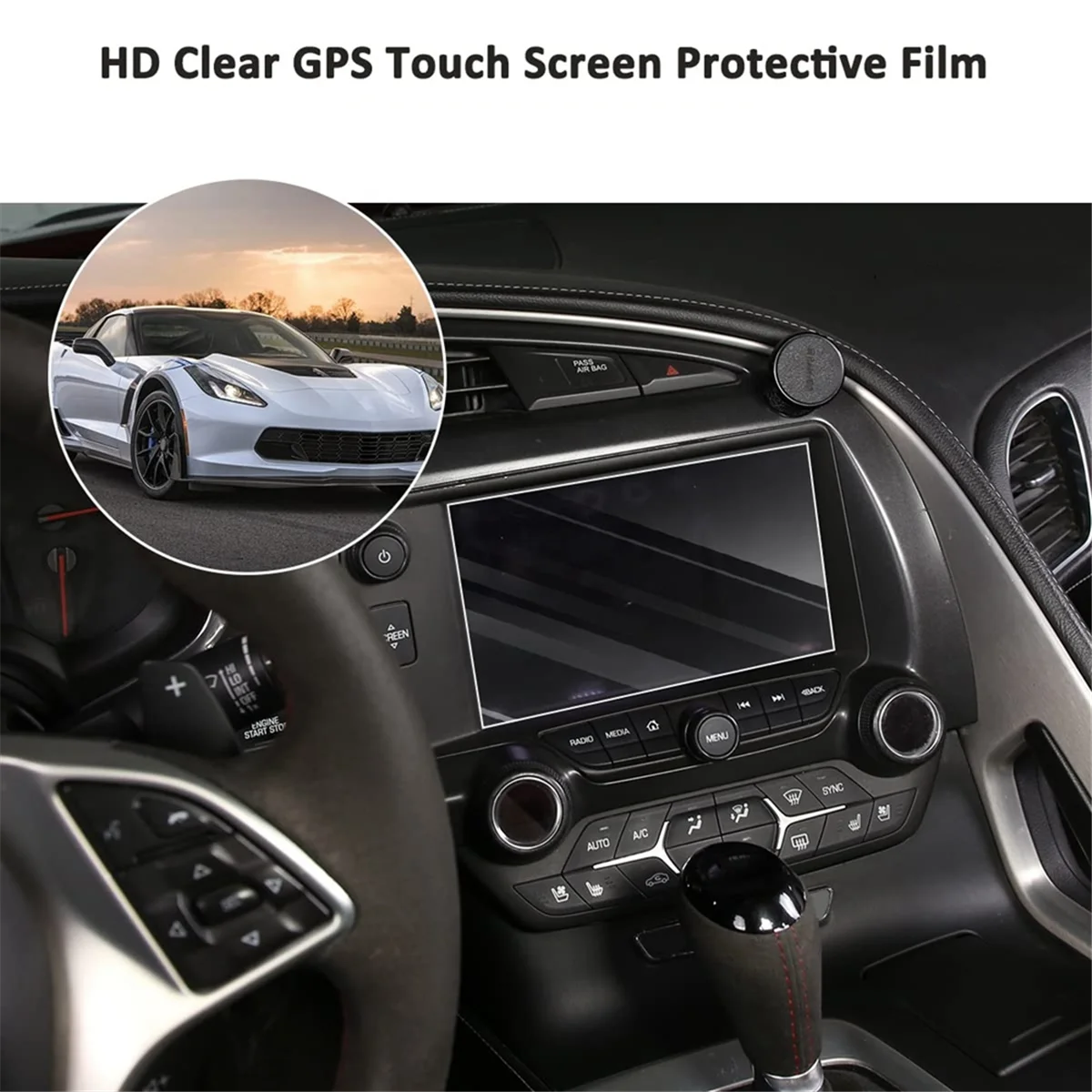 M31K-Chevrolet Corvette C7 2014-2019 자동차 강화 유리 센터 네비게이션 디스플레이 터치 스크린 보호 필름