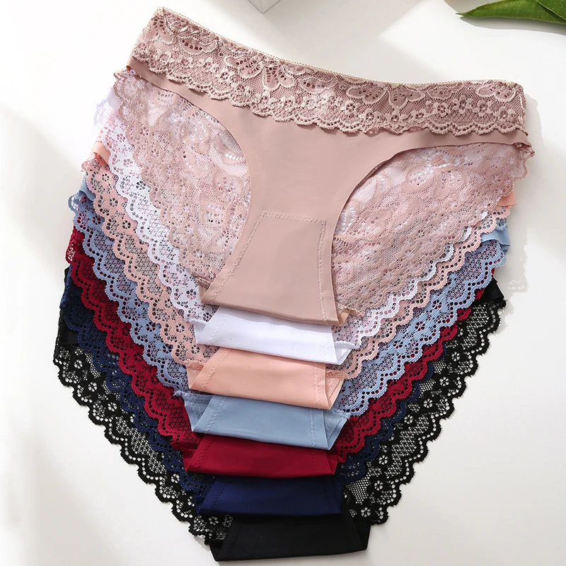 Description Picture 3 of itemTrowBridge 3PCS/Set Women's Panties Plus Size Lace Underwear Hollow Out Sexy Woman Briefs Comfort Lingerie Breathable Underpants