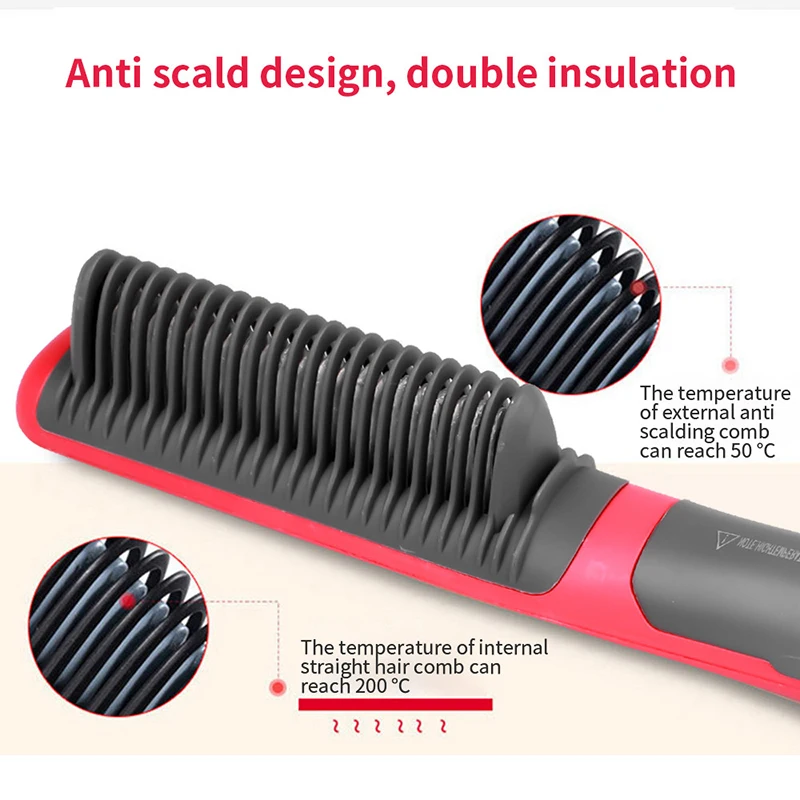 NEW Hair Straightener Men Beard Comb Ceramic Hair Comb Straighteners Brush for Men