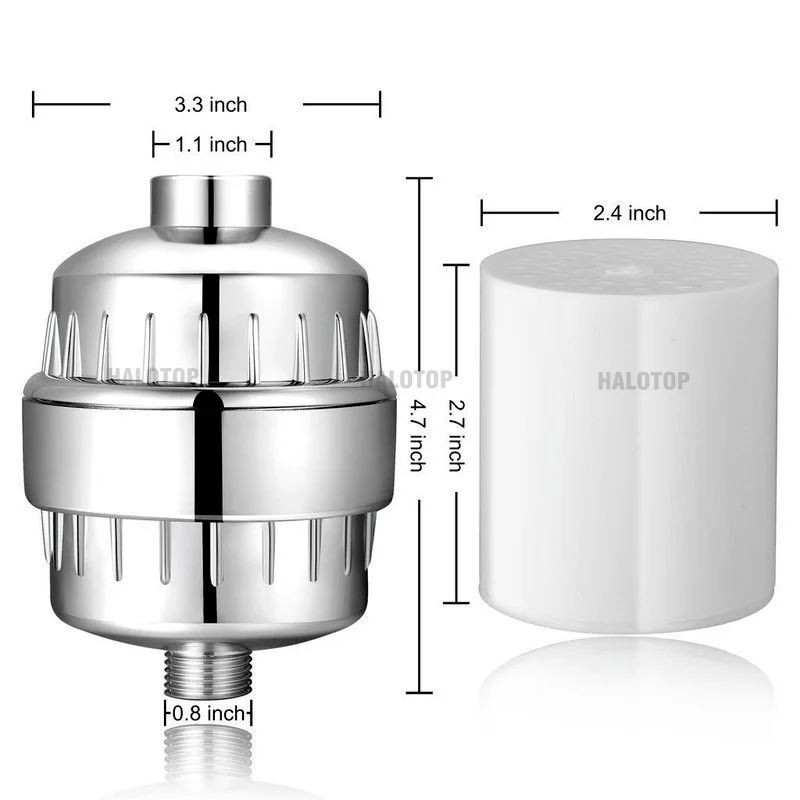 Premium 15-Stage Shower Water Filter - Eliminates Chlorine & Heavy Metals, Softens Hard Water for a Luxurious Bath Experience