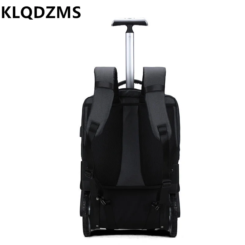 KLQDZMS 20 Inch Nylon Waterproof and Wear-resistant Business Suitcase for Long-distance Travel Double Shoulder Portable Suitcase
