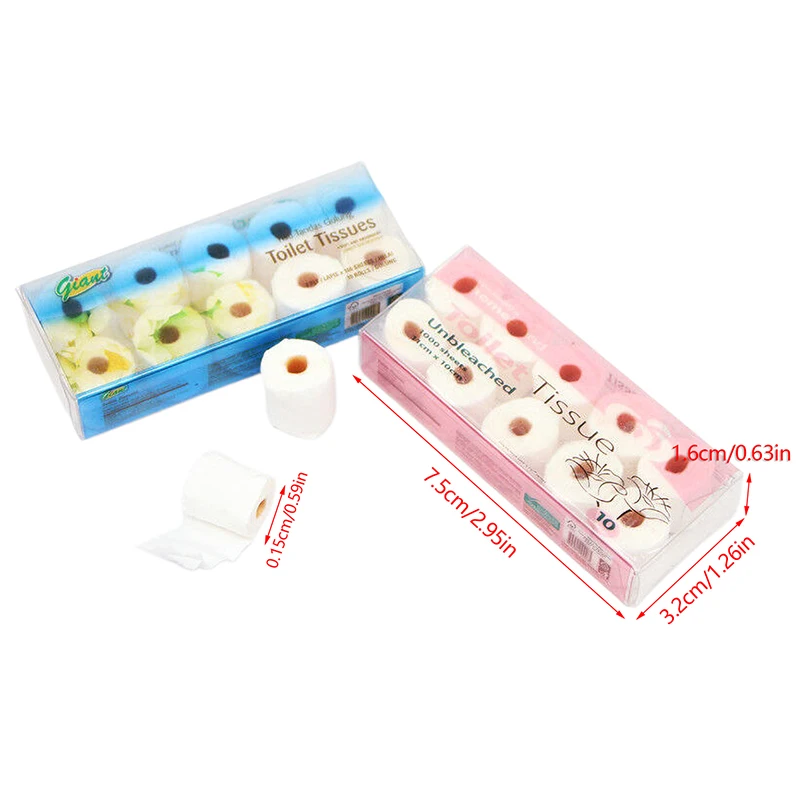 1/12 Dollhouse Mini Paper Towel Roll Model Toilet Tissue Accessories For Dolls House Bathroom Decor Pretend Play Toys Gift 3