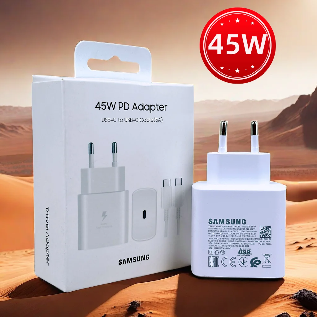 Oryginalna ładowarka Samsung 45W Czarna za $4.69 / ~19zł