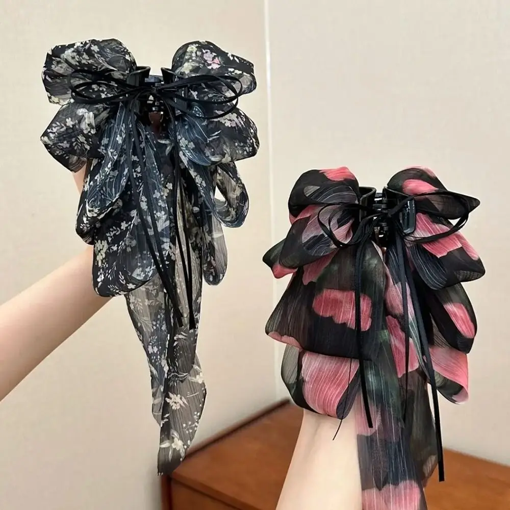 1Pcs Durable Volumizing Chiffon Hair Clip Fashionable Elegant Tail Clips Hair Claw Hair Accessories