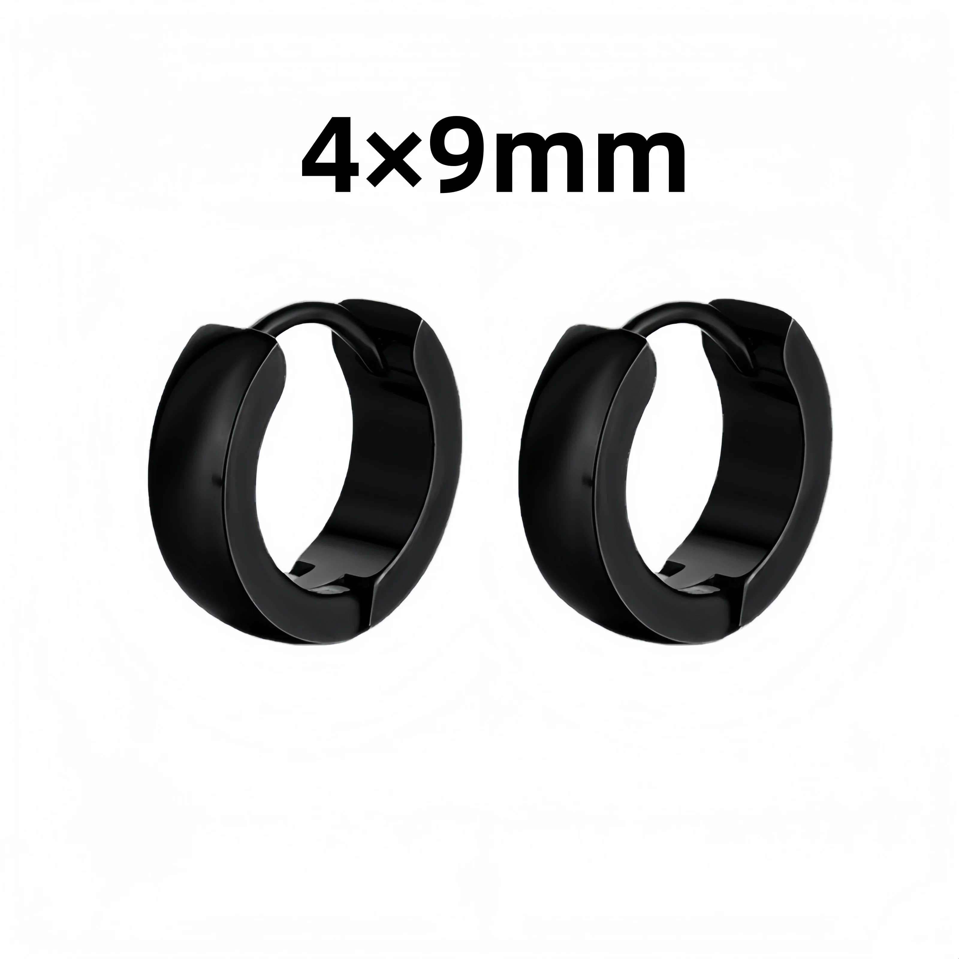 2PCS Punk Minimalistischen Spike Edelstahl Runde Schwarz Männlichen Piercing Hoop Earing für Weibliche Schmuck Zubehör Trend Neue In – Detail 5