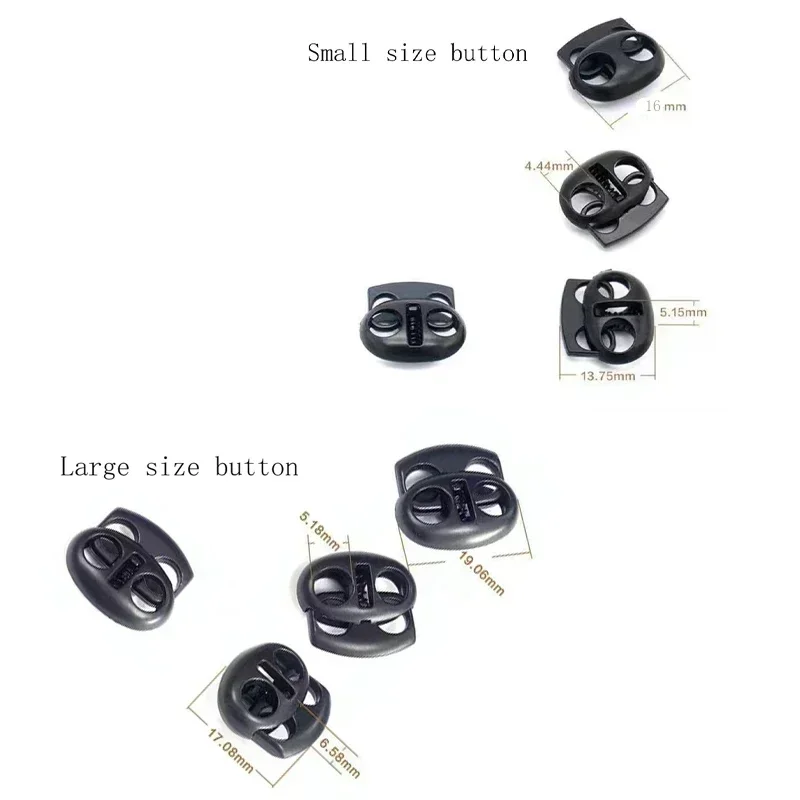 4mm-5.5mm Twin Hole Metal Stopper Cord Locks Bean Drawstring Toggle Clip Apparel Shoelace Sportswear Button Accessorie 10Pcs cord lock stopper detachable stopper cord lock cord stopper cord end lock
