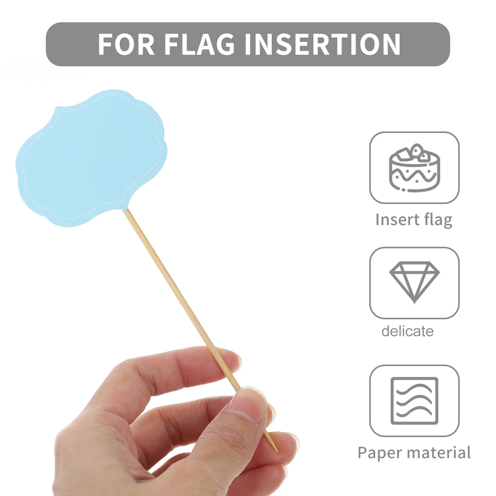 24 Pcs Writable Cheese Wedding et Labels Food Markers Blank Cupcake Picks Sky Party Supplies Reusable Natural Paper