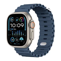 Premium Ocean Silicone Strap for Smartwatch - Durable & Stylish Wristband (Deep blue)