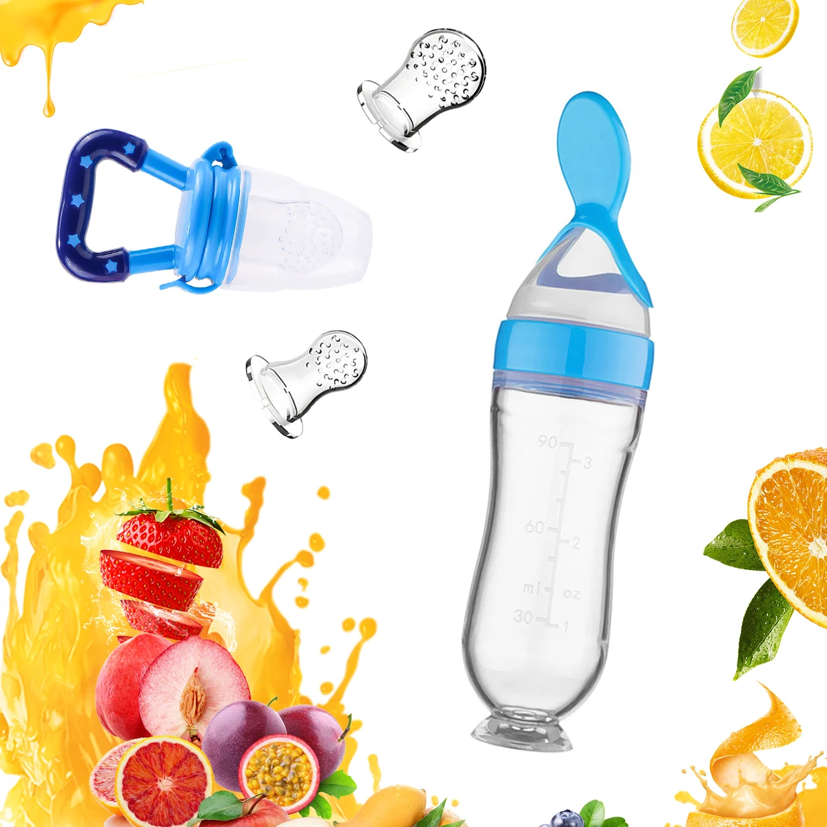 4PCS Baby Spoon Bottle Feeder Dropper Silicone Spoons for Feeding Medicine Kids Toddler Cutlery Utensils Children Accessories 2
