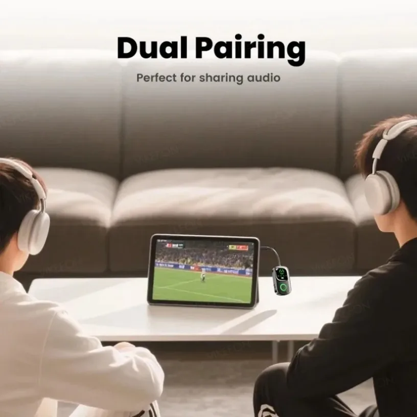 2-In-1 Bluetooth 5.4 Audio Receiver Transmitter Display 3.5mm AUX Wireless Audio Adapter For Car Airplane Speaker TV PC