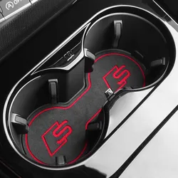 For Audi A4L Central Water Cups Mats A6L Q3 Q5L A3 Q2L Dedicated Alcantara Suede Interiors Anti-Slip Cups Cushions Pads