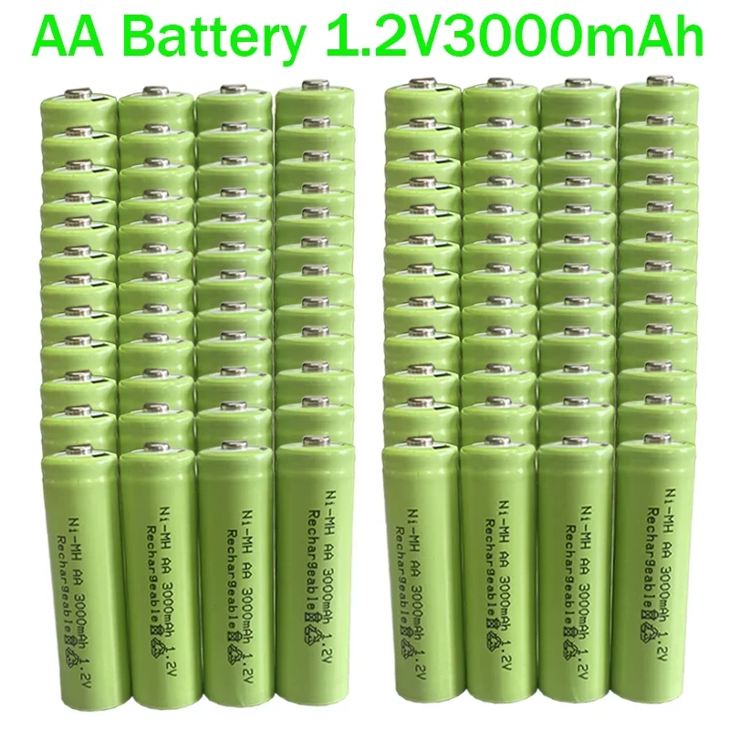 

AA Battery 1~96PCS New Original 3000mAh AA 1.2V Ni-MH Rechargeable Battery for Toys Camera Microphone Remote Control Calculator