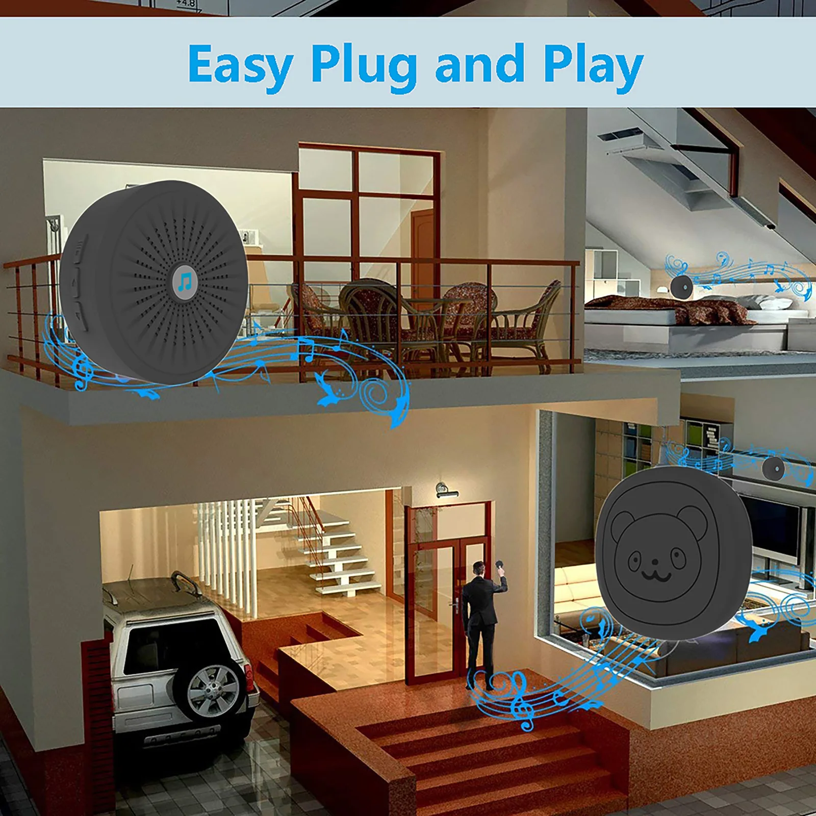 de vaso com botao toque campainha cachorro campainha sem fio 05