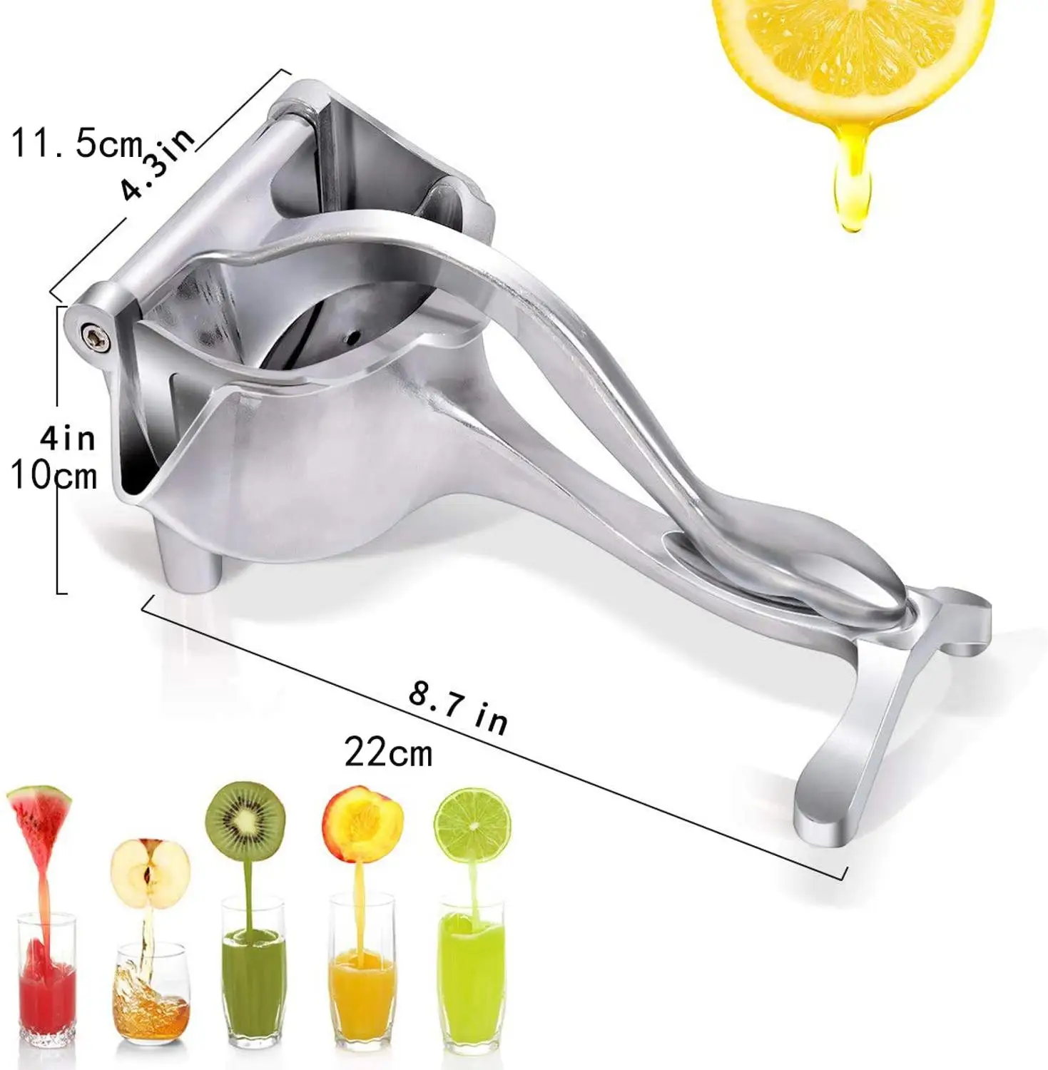 Juice Squeezer Manual Aluminum Alloy Hand Pressure for Pomegranate Orange Lemon Sugar Cane Juice Kitchen Bar Fruit Tools