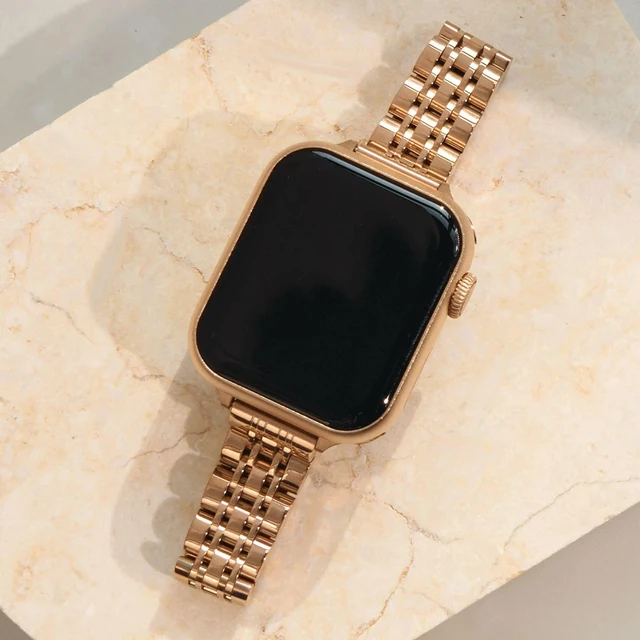 Bracelet de montre mince en métal et acier inoxydable pour femme, pour Apple Watch 38/40/41mm 42/44/45/46/49mm, adapté à la série iWatch SE987654321 1