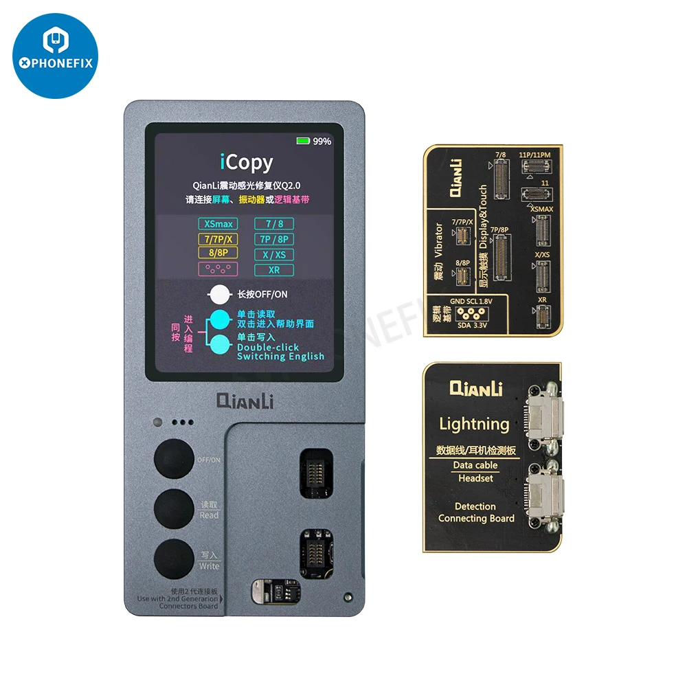 Qianli iCopy Plus Tela LCD Original Cor Reparação Programador Instrumento para iPhone 7-14 Pro Max Vibração/Toque Reparação da Bateria