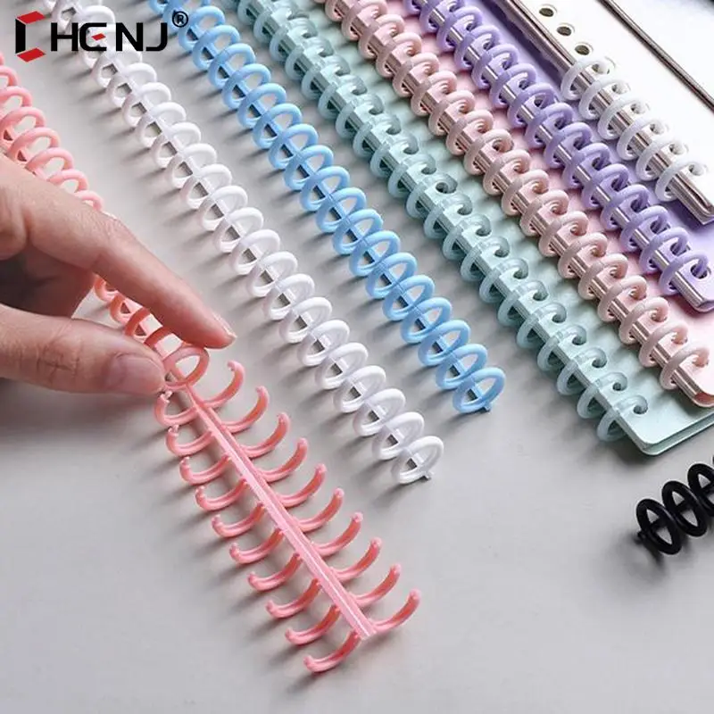 30 Holes Plastic Binder Strip Loose-leaf Binding Ring Spring Spiral Rings for A4 Paper Notebook Stationery Office Supplies