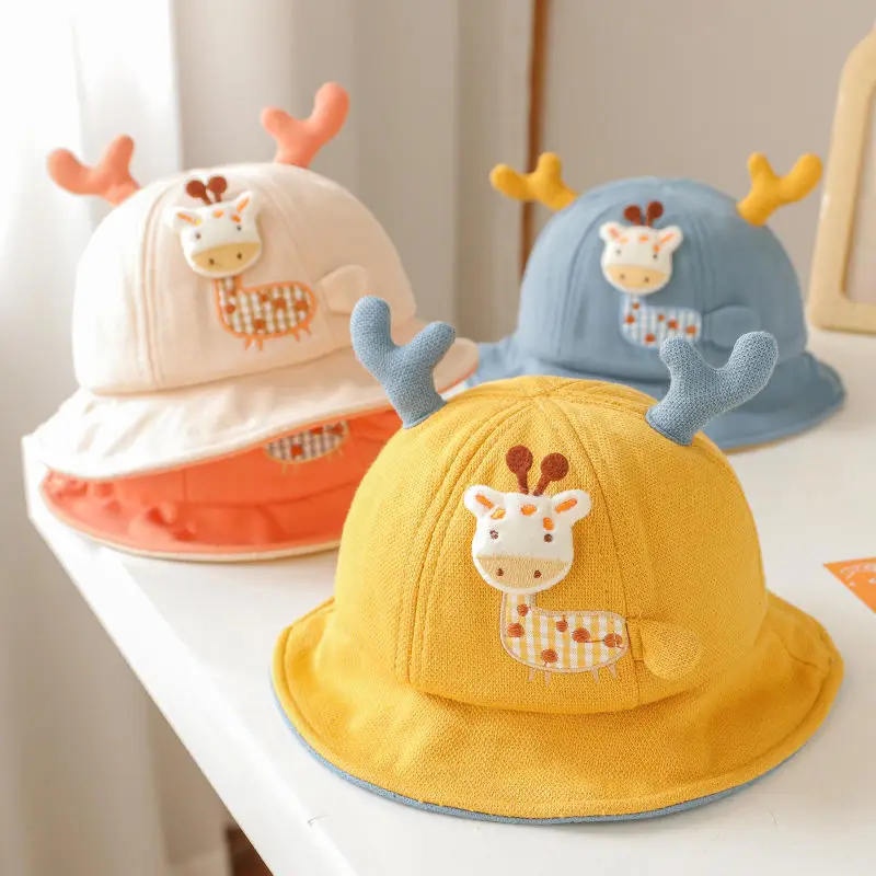 Gorro de pescador doble para bebé, diseño de dibujos animados, para  exteriores, niños pequeños, estampados, sombreros de cubo para niñas y  niños