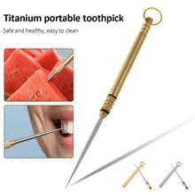 

Titanium Toothpick Multifunctional Portable Fruit Fork Reusable Toothpicks For Outdoor Camping Hiking Picnic