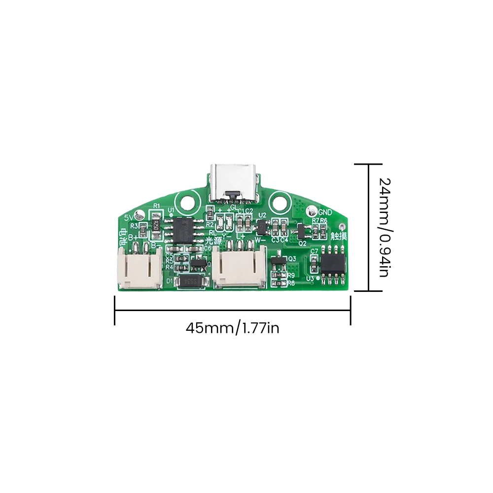TYPE-C Desk Lamp Circuit Board Charging Lithium Battery Protection Control LED Protection Module Charging Touch Bi-Color Board