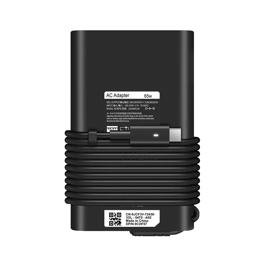 65W USB C Laptop Charger For Dell For XPS LATITUDE Fast Reliable Power Laptop Adapter Type-C Interface Computer Chargers