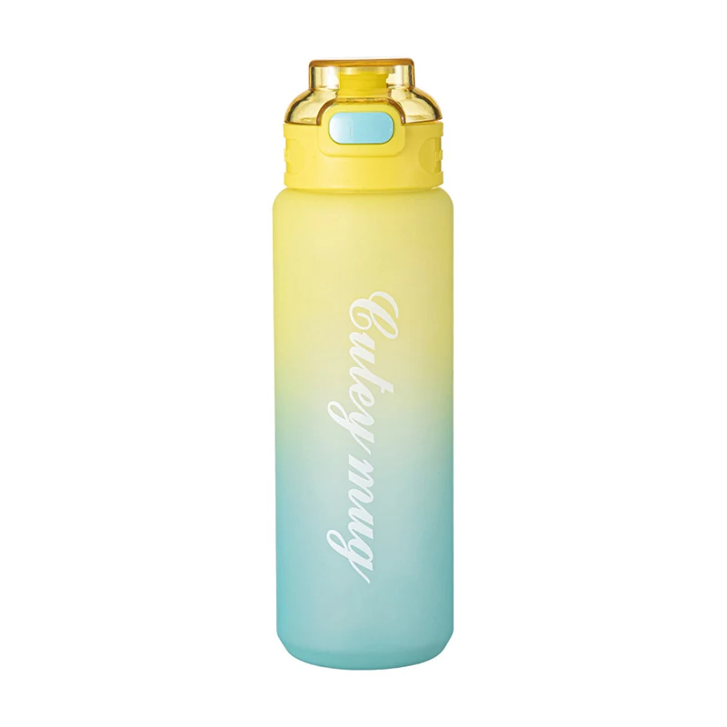 1000ML Water Bottle Large-Capacity Fitness Bottle Boys Summer Portable High-Temperature Gradient Water Fall Sports Cup