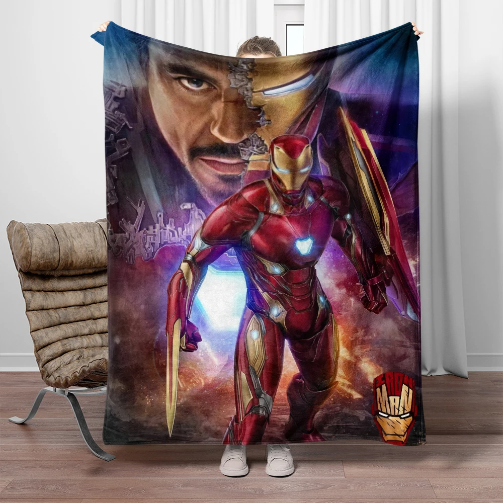 Iron Man Marvel Avengers  printed flannel thin blanket.Four seasons blanket.for sofa, beds, living room, travel picnic blanket 4