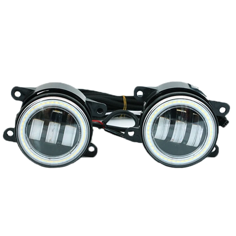 

3 in 1 LED Front Bumper Fog Light Angel Eyes DRL Light for Honda Civic Ford FOCUS 2 3 Renault DUSTER Suzuki White+Yellow