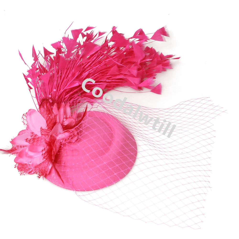 Schleier Blume Fascinator Hut Haarspange Damen Kentucky Derby Ascot Festival Kostüm Party Show Mädchen Kopfbedeckung Frauen Pillbox Cap – Detail 28