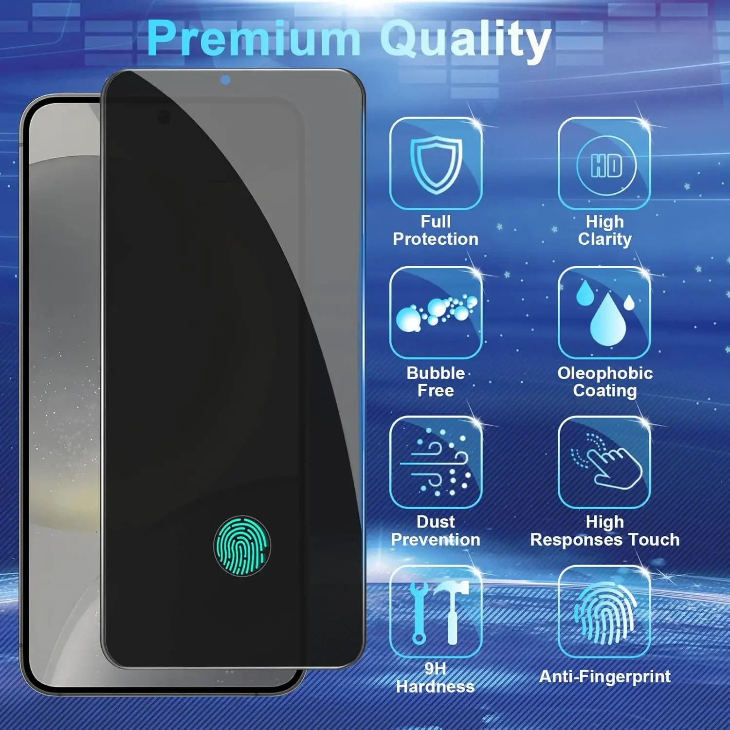 1-3 pezzi protezione schermo privacy per Galaxy S25 pellicola in vetro temperato copertura protettiva anti-spia per Samsung Galaxy S24 Plus Ultra - immagine 2