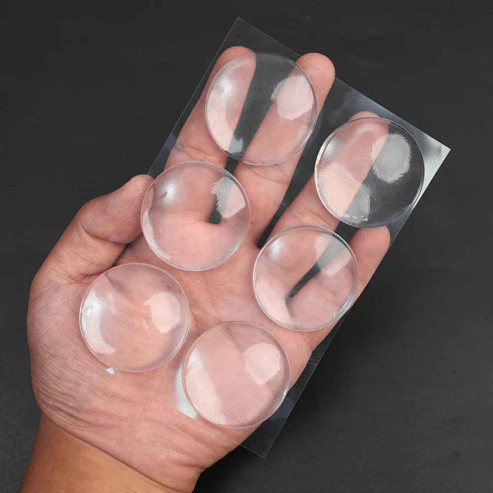 Silicone Door Handle Bumper Transparent Soft Wall Protector Self-adhesive Protective Plug Non-slip Round Doors Stop Muffler 6pcs
