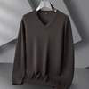 8XL 7XL 6XL 2024 New Autumn Winter High End Business V-Neck Sweater Men Soft Warm Cashmere Pullover Casual Loose Mens Sweaters 2