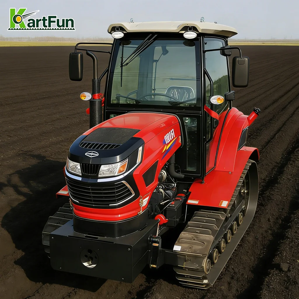 Kleiner Landwirtschaftlicher Raupenschlepper mit Dieselmotor und Gummiketten für den Einsatz in der Landwirtschaft