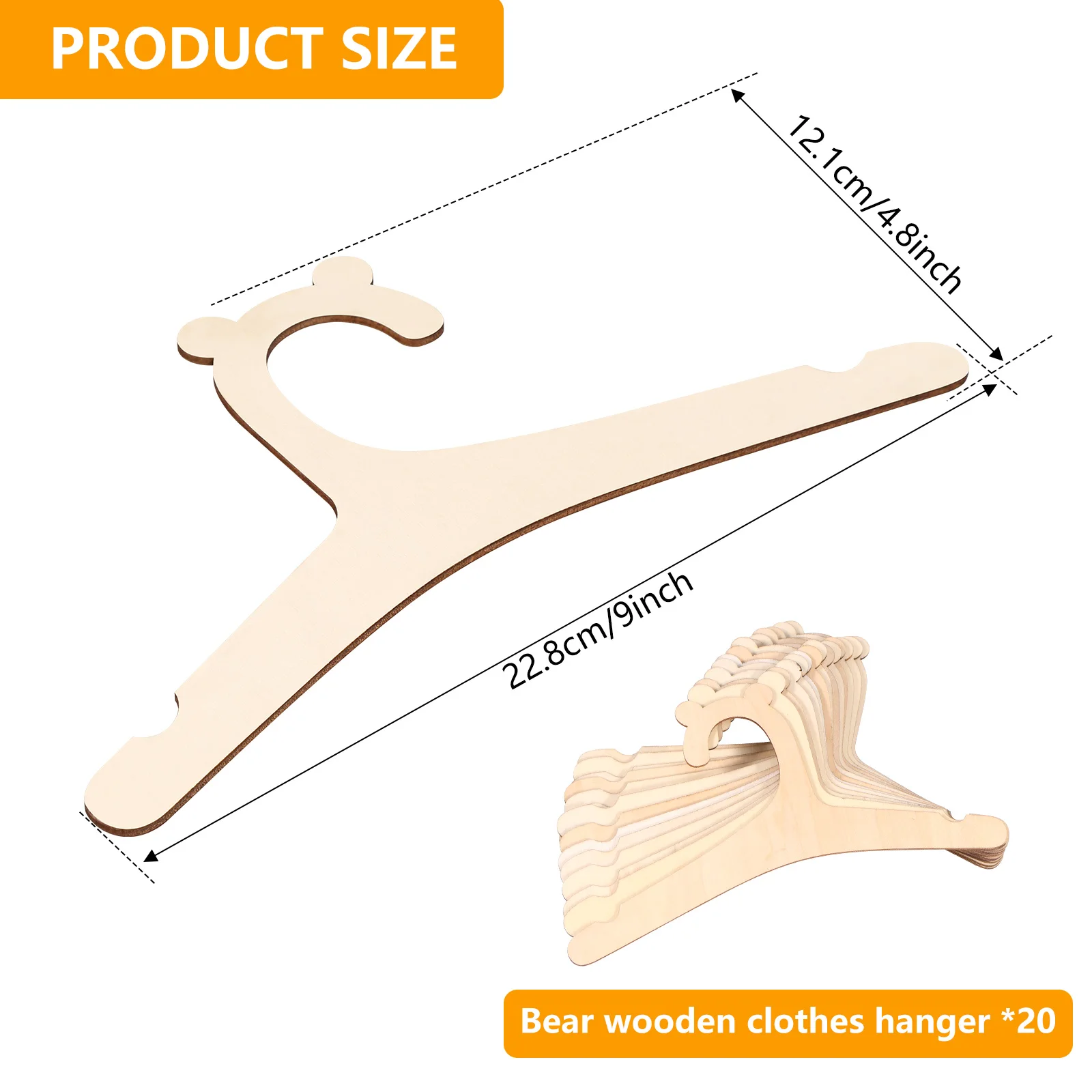 Wooden Kids Hangers Set for Nursery Closet Organization