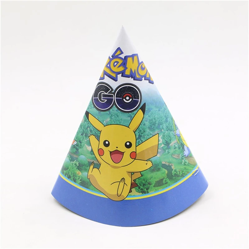 Pokemon Party Caps Pikachu Paper Hats Cartoon Figure Cosplay Hat