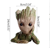 Charming Groot Planter - Indoor Flower Pot and Tree Man Art Statue (Black)