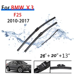 Jeu de balais d'essuie glace avant et arrière LHD, pour BMW X3 F25 2010 – 2017, pare brise, vitres avant et arrière 26 "+ 20" + 13" 