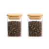 Spice Jar with Bamboo Lid Sample, Glass Spice Jars Sample Sack, 7oz Square Seasoning Jars 1