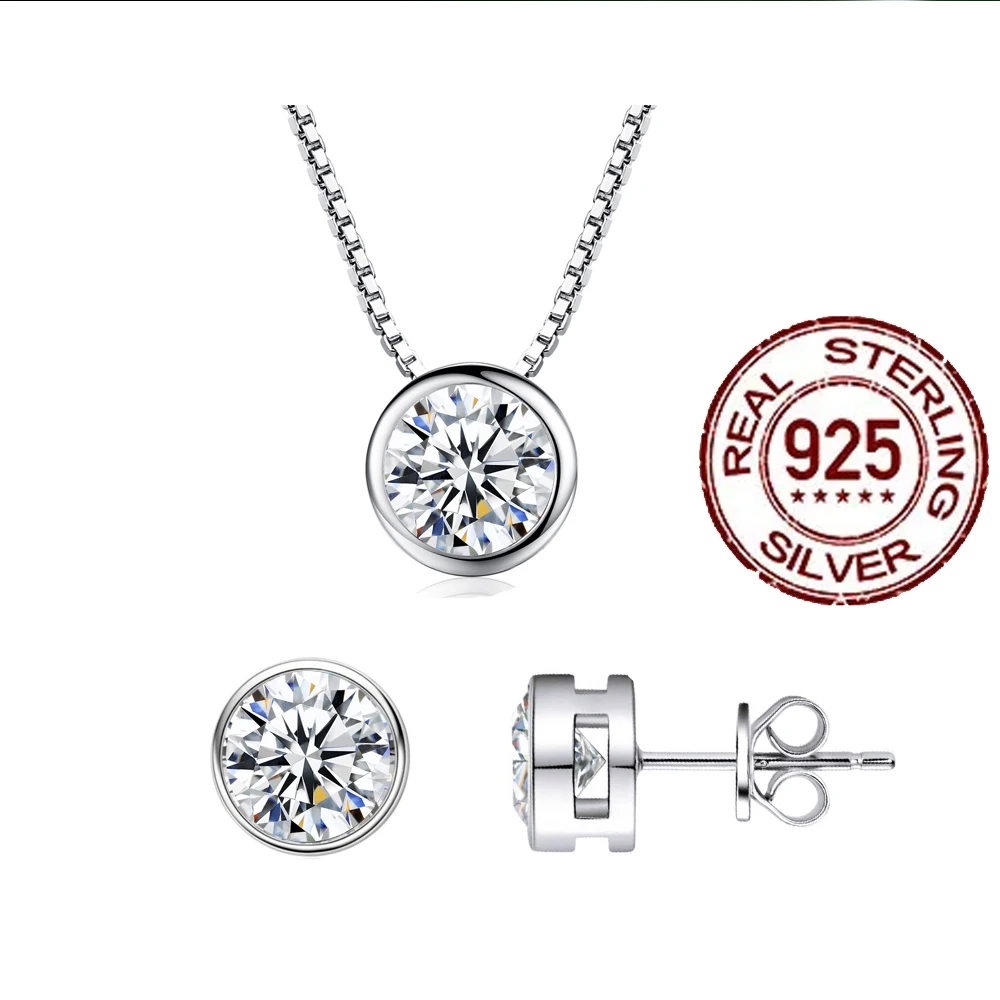Zircons 925 Sterling Silver Jewelry Set for Women