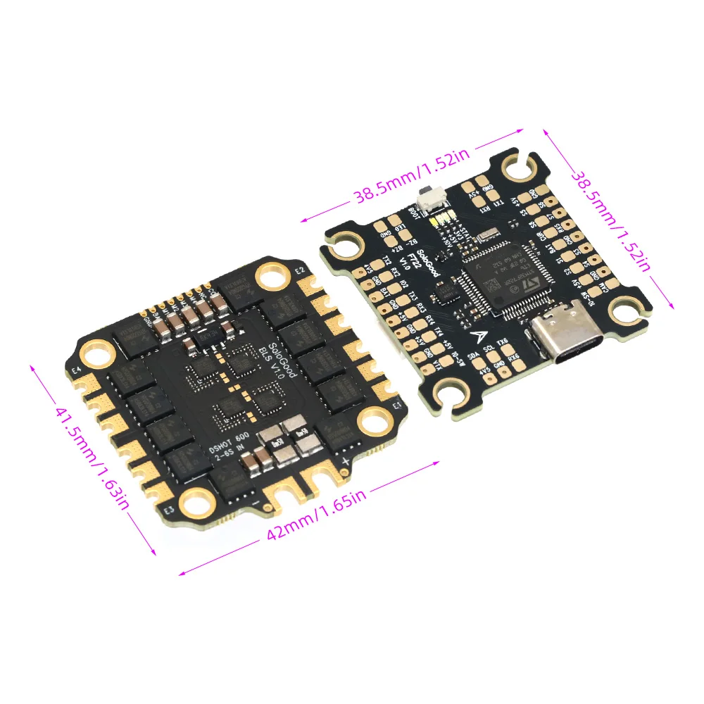 F722 60A Stack Contrôleur de Vol + ESC 4 en 1 pour FPV Drone