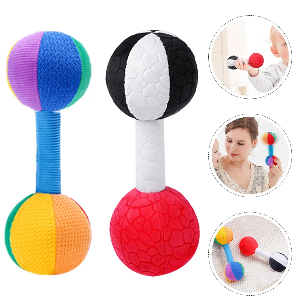

Baby Soft Rattles Plush Hand Rattles Shaker Hand Grip Toys Grasping Dumbbell Toy Baby Finger Training Grip Toy