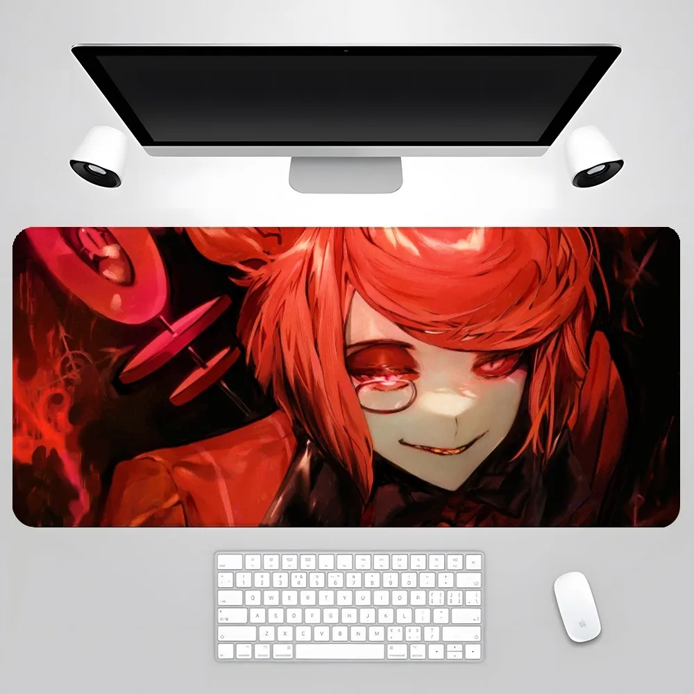 Hazbin Hotels Alastor Mouse Pad XXL Deskmat Mats Gamer Pc Gaming Accessories Rubber Mat Keyboard Cabinet Mause Lapto