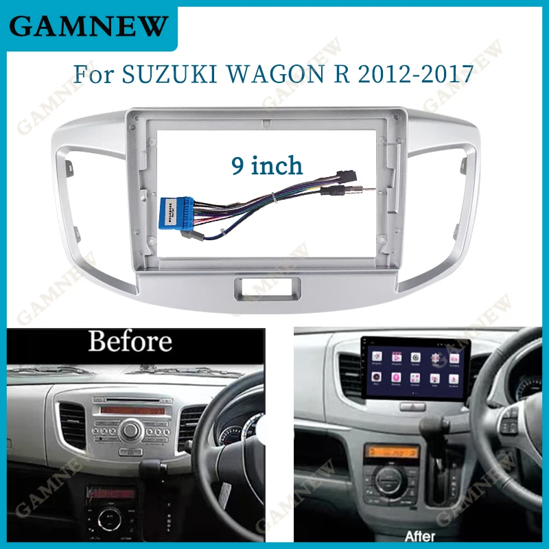 Wagon R Android Panel 9 Inch Car Frame Fascia Adapter For SUZUKI WAGON R 2012-2017 Android ...