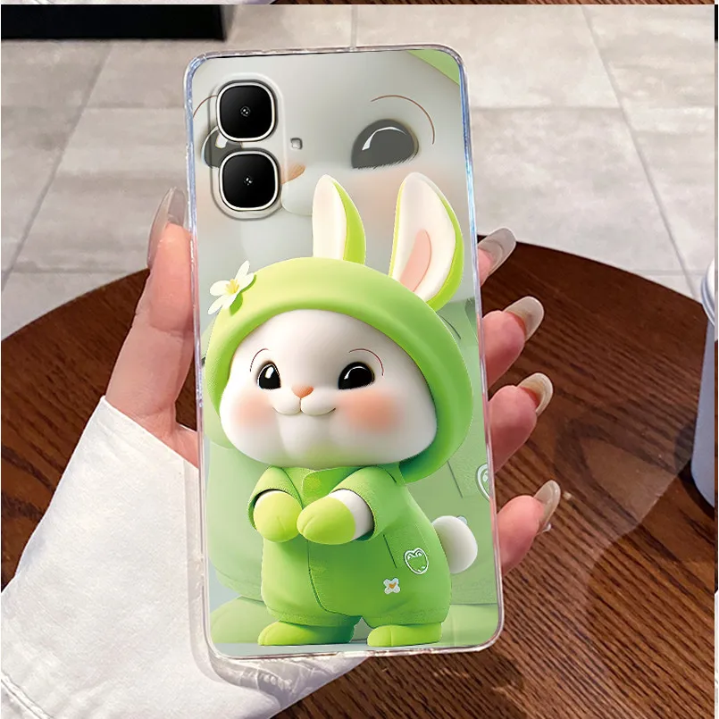 Clear Luxury Cute Love Rabbit Soft TPU Silicone Phone Case Cover