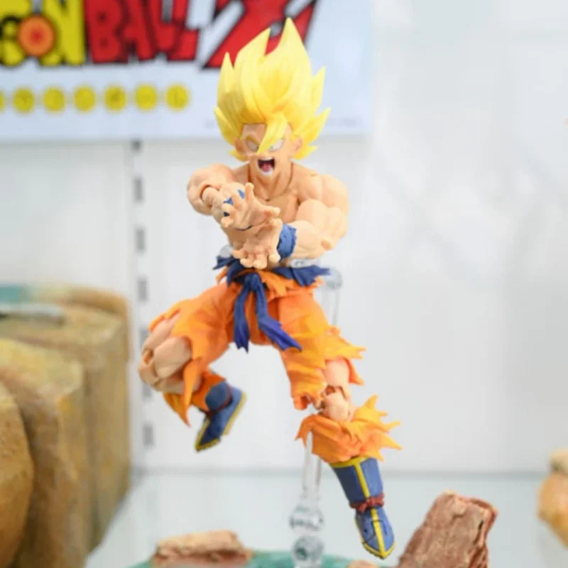 

Original Dragon Ball Z Son Goku S.H.Figuarts Super Saiyan Awaken Legendary Goku Anime Figure Battle Damage Action Figure Gift