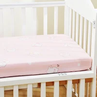 CPull-ensemble de literie en coton pour nouveau-né, drap-housse doux pour lit de bébé, couvre-matelas imprimé pour tout-petit, mini draps pour enfants, 140x70cm 3