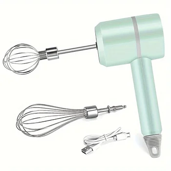 3-Speed Electric Hand Whisk-USB Rechargeable Cake Mixer,Automatic Cordless Cake Whisk, Bakeware, Cream Whisk, MilkFroth Whisk 1